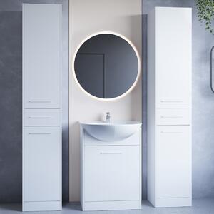 MEBLINE Kúpeľňový nábytok so zrkadlom SLIDO MAX LED biely laminát