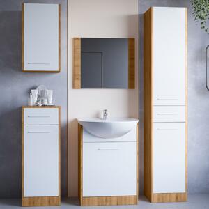 MEBLINE Kúpeľňový nábytok SLIM dub artisan / biela