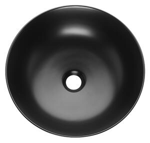 Invena Tinos, keramické umývadlo na dosku 39,5x39,5x13,5 cm, čierna matná, INV-CE-43-005-C