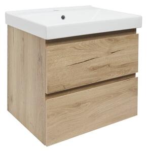 Kúpeľňová skrinka 2 zásuvky s umývadlom SAT B-Way 59x50x45 cm dub matný BWAY260OAKU1