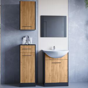 MEBLINE Kúpeľňový nábytok NICO čierna / dub artisan