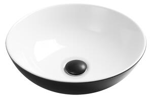 Invena Tinos, keramické umývadlo na dosku 39,5x39,5x13,5 cm, čierna-biela, INV-CE-43-041-C