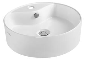 Invena Granada, okrúhle umývadlo na dosku 470x470x155 mm, biela, INV-CE-45-001-W