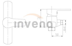 Invena Verso, nástenná sprchová batéria 150mm, chrómová, INV-BN-82-001-C