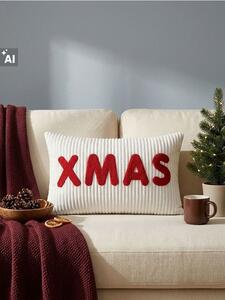 Sinsay - Vianočný dekoračný vankúš s výšivkou XMAS - viacfarebná