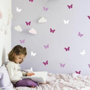 INSPIO-textilná prelepiteľná nálepka - Nálepky na stenu - Farebné motýliky