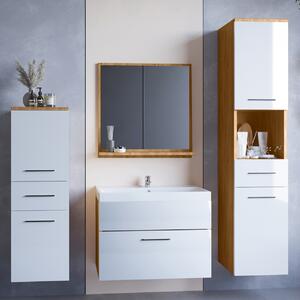MEBLINE Kúpeľňový nábytok LUPO dub artisan / biely lesk