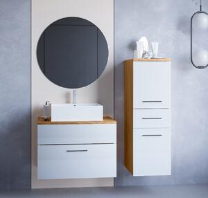 MEBLINE Kúpeľňový nábytok BUSTO dub artisan / biely lesk