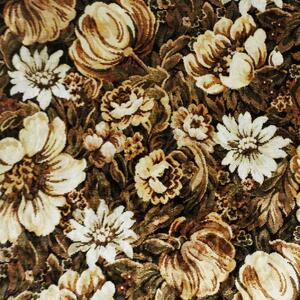 Metráž Zamat Velvet digital - Kvety béžová