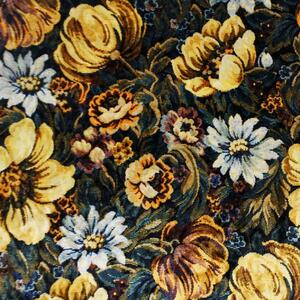 Metráž Zamat Velvet digital - Kvety tehlová