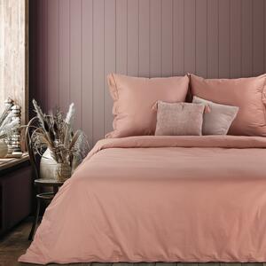 Romantická posteľná bielizeň AVINION z bavlny s ozdobným okrajom a lemovaním na vankúšoch v ružovej farbe Ružová