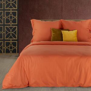 Bavlnená posteľná súprava v oranžovej farbe MAROCCO s ozdobným okrajom a lemom na vankúšoch Oranžová