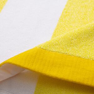 Plážová osuška United Colors of Benetton / 90x160 cm / 100% bavlnený velúr / žltá / biela