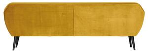 Žltá Zamatová pohovka Rocco XL 75 × 230 × 82 cm WOOOD
