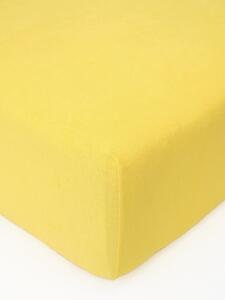 Froté plachta do postieľky 60 × 120 cm - žltá