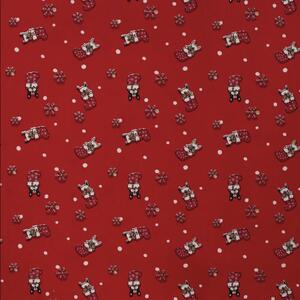 Metráž Bavlna vzorovaná - Mikulášska čižma na červenom