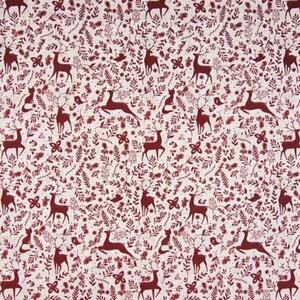 Metráž Bavlna vzorovaná - Červené jelene na bielom