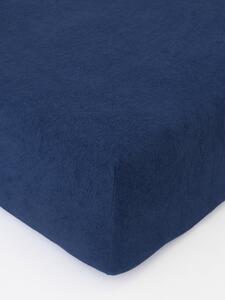 Froté plachta do postieľky 70 × 140 cm - tmavo modrá