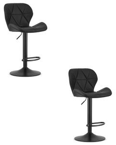 Set dvoch barových stoličiek WEST ekokoža / čierne (čierna noha) 2 ks