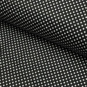 Metráž Bavlna vzorovaná - Biele bodky (3 mm) na čiernom