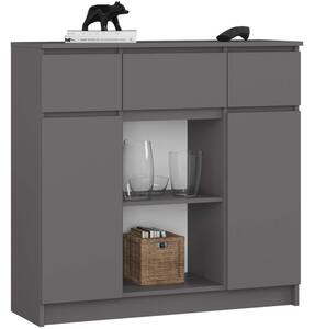 Komoda K100 2D 3SZ 2P sivá