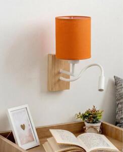 Brilagi - LED nástenná lampa NUBILA WOOD 1xE27/25W/230V + LED/3W dub/biela/oranžová
