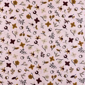 Metráž Bavlna vzorovaná - Jeseň na pudrovom