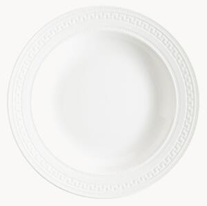 Hlboký tanier z jemného kostného porcelánu's dekoračným okrajom Intaglio