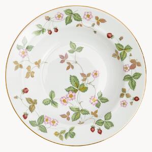 Hlboký tanier z jemného kostného porcelánu's dekoračným okrajom Wild Strawberry