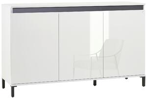 ŠIROKÁ KOMODA, biela, biela s vysokým leskom, 138/94/40 cm Xora - Obývacie zostavy, Online Only