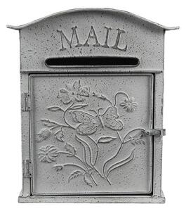 Svetlosivá retro poštová schránka Mail - 26*10*31 cm - Clayre & Eef