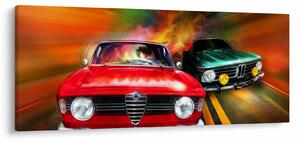 Obraz - Retro závodné autá (120x50 cm)