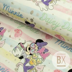 Metráž Teplákovina digital - Minnie&Daisy pastel