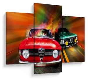 Obraz - Retro závodné autá (90x60 cm)