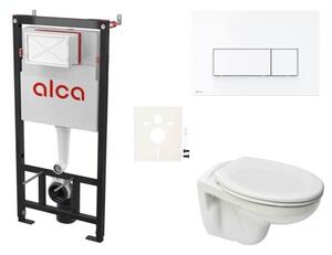 Cenovo zvýhodnený závesný WC set Alca do ľahkých stien / predstenová montáž + WC Ceramia S-Line Pro SIKOASP7