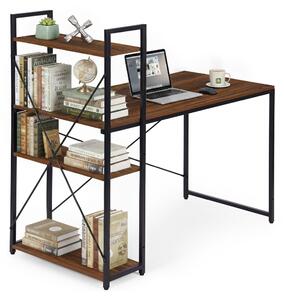 ModernHome Pracovný stôl 120x60 cm s 3 policami hnedý ModernHome