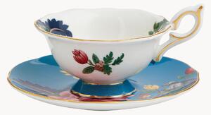 Šálka na čaj's podšálkou z jemného kostného porcelánu Wonderlust Sapphire Garden