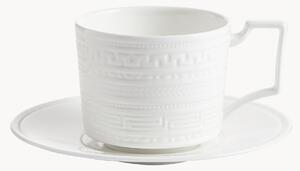 Šálka na čaj's podšálkou z jemného kostného porcelánu Intaglio