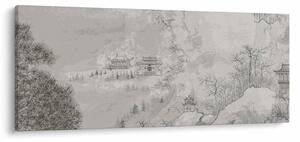 Obraz - Čínska krajina (120x50 cm)