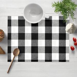 Biante Bavlnené prestieranie na stôl Olivia OL-004 Čierno-biela kocka veľká 30x40 cm