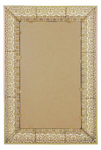 Nástenné závesné zrkadlo zlaté 69 x 90 cm obdĺžnikový ozdobný rám doplnok do domácnosti dizajnový doplnok