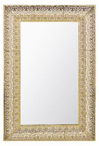 Nástenné závesné zrkadlo zlaté 69 x 90 cm obdĺžnikový ozdobný rám doplnok do domácnosti dizajnový doplnok