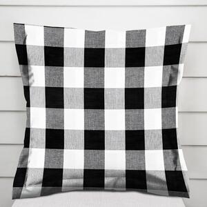 Biante Bavlnená obliečka na vankúš s lemom Olivia OL-004 Čierno-biela kocka veľká 35 x 45 cm