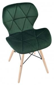 Jedálenská stolička MURET zamatová, tmavozelená