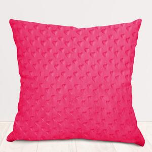 Biante Detská obliečka na vankúš Minky 3D srdiečka MKS-009 Fuchsiová 30 x 50 cm