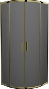 MEXEN - Rio sprchovací kút, polkruhový 70 x 70 cm, grafit, zlatá - 863-070-070-50-40