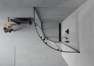 MEXEN - Rio sprchovací kút, štvrťkruhový 70 x 70 cm - mliečne sklo, čierna - 863-070-070-70-30