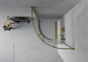 MEXEN - Rio sprchovací kút, štvrťkruhový 70 x 70 cm - dekor, zlatá - 863-070-070-50-20