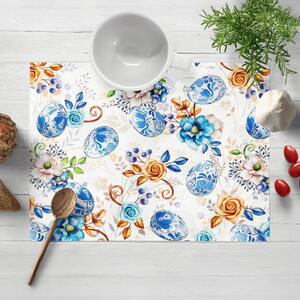 Biante Dekoračné prestieranie na stôl Leona LN-114 Modré kraslice 30x40 cm