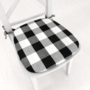 Biante Oblý bavlnený podsedák Olivia OL-004 Čierno-biela kocka veľká - 39x37x3 cm